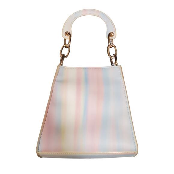 HOUSE OF WANT Sunset Stripe Glow Up Vegan Leather Mini Bucket Tote Bag - Picture 2 of 8